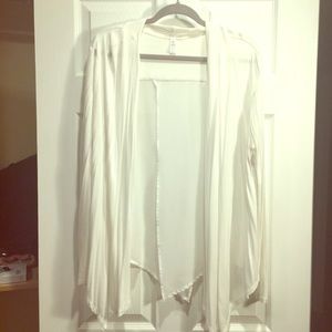 Flowy white cardigan with sheer back